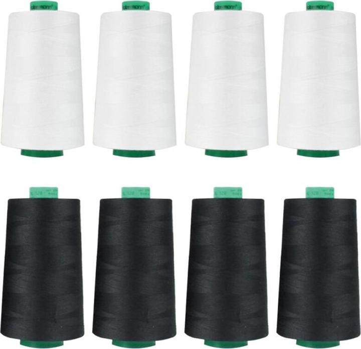 Actual product image Overlockgarn 8x5000m schwarz & weiss Set
