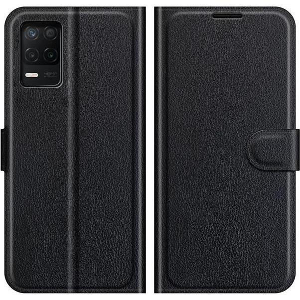 Thumbnail - MU Classic Litchi Leder Bookcover Series (Realme 8 5G), Smartphone Hülle, Schwarz