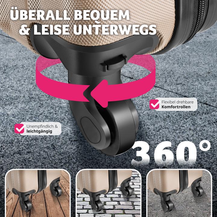 Actual product image tectake 3er Kofferset Talia mit Kofferwaage und Kofferanhänger (93 l)