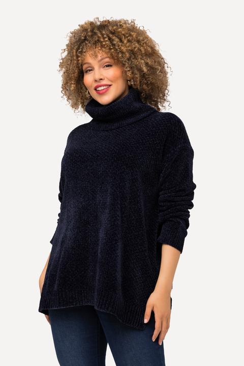 Image du produit Ulla Popken Pull oversize en maille chenille, col montant et manches longues (50, 52)