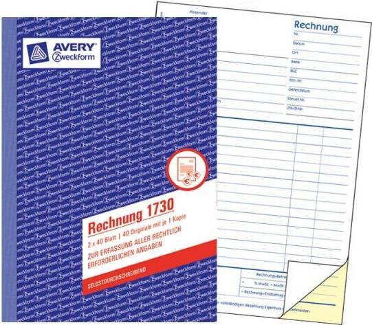 Produktbild Avery Rechnung (40x)
