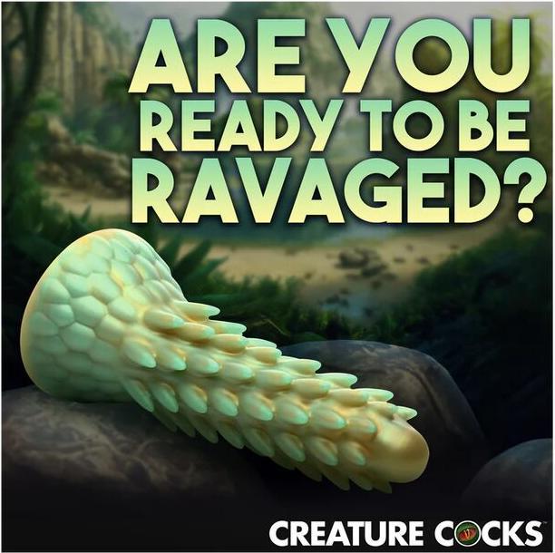 Actual product image Creature Cocks Stegosaurus - Spiky Reptile Silicone Dildo