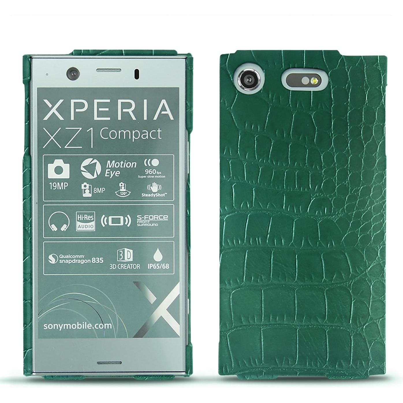 Noreve Lederschutzhülle (Sony Xperia XZ1 Compact), Smartphone Hülle, Grün