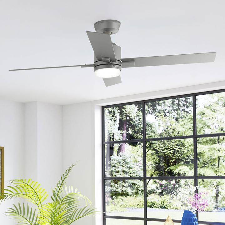 Actual product image Hunter Fans DC Deckenventilator Mila Silber mit LED & Fernbedienung (44 dB)