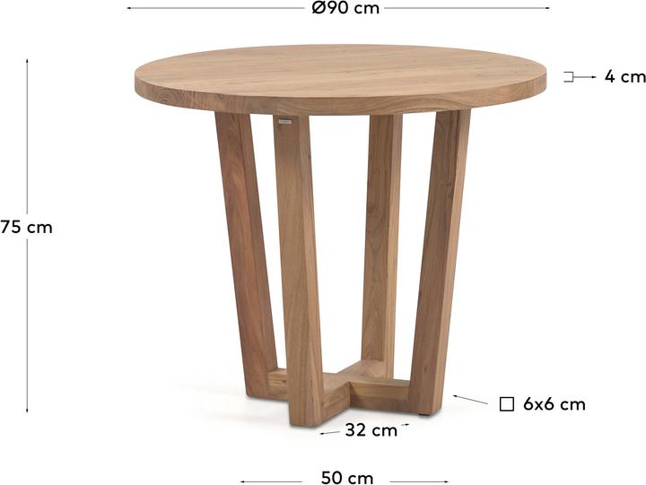 Image du produit Kave Home Nahla (90 x 90 x 75 cm)