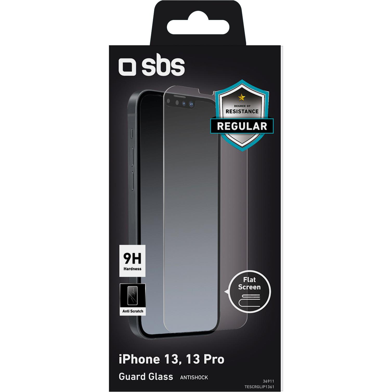 Thumbnail - SBS Glas-Displayschutz (1 Stück, Apple iPhone 13, Apple iPhone 13 Pro), Smartphone Schutzfolie, Schwarz