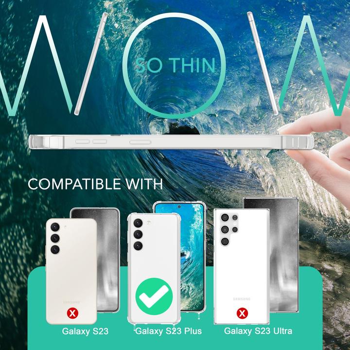 Actual product image Nalia Clear hybrid case with chain to hang around the neck