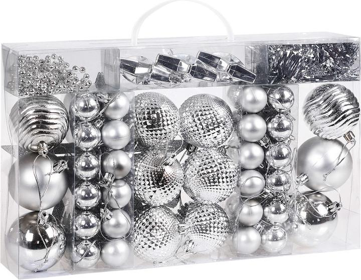 Image du produit Deuba 66tlg Boules de sapin de Noël argentées (1 -pièce)