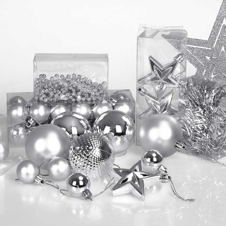 Image du produit Deuba 66tlg Boules de sapin de Noël argentées (1 -pièce)
