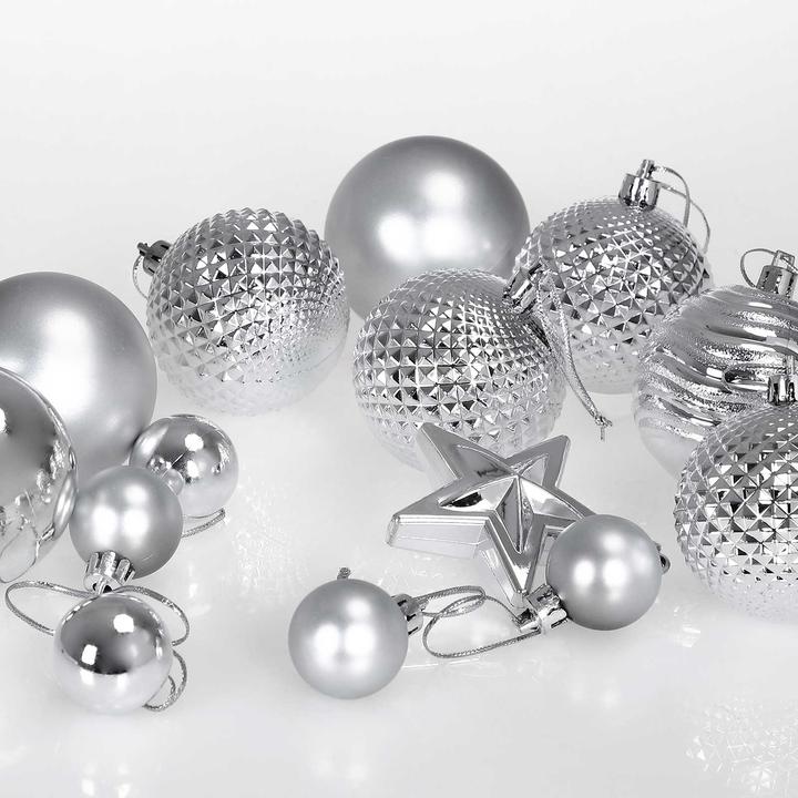 Image du produit Deuba 66tlg Boules de sapin de Noël argentées (1 -pièce)