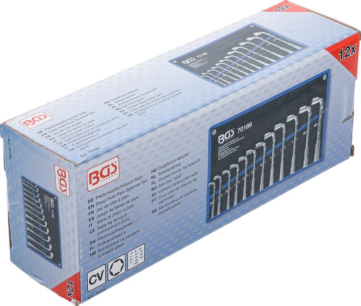 Image du produit BGS Jeu de clés pour tête de pipe (10 mm, 11 mm, 12 mm, 13 mm, 14 mm, 15 mm, 16 mm, 17 mm, 18 mm, 19 mm, 8 mm, 9 mm)
