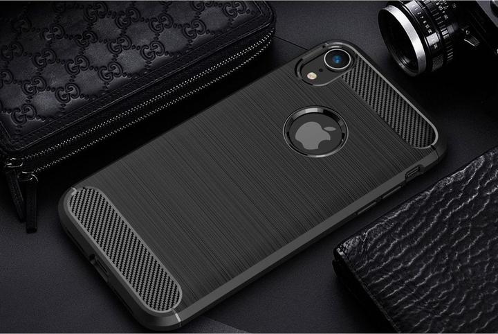 Produktbild König Design Hülle Handy Schutz für Apple iPhone XR Case Cover Bumper Carbon Optik Schwarz (Apple iPhone XR)