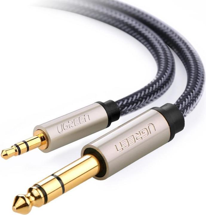 Actual product image Ugreen AV127 3.5 mm jack cable for TRS - 2m (grey) (2 m, 6.3mm jack, 3.5mm jack (AUX))