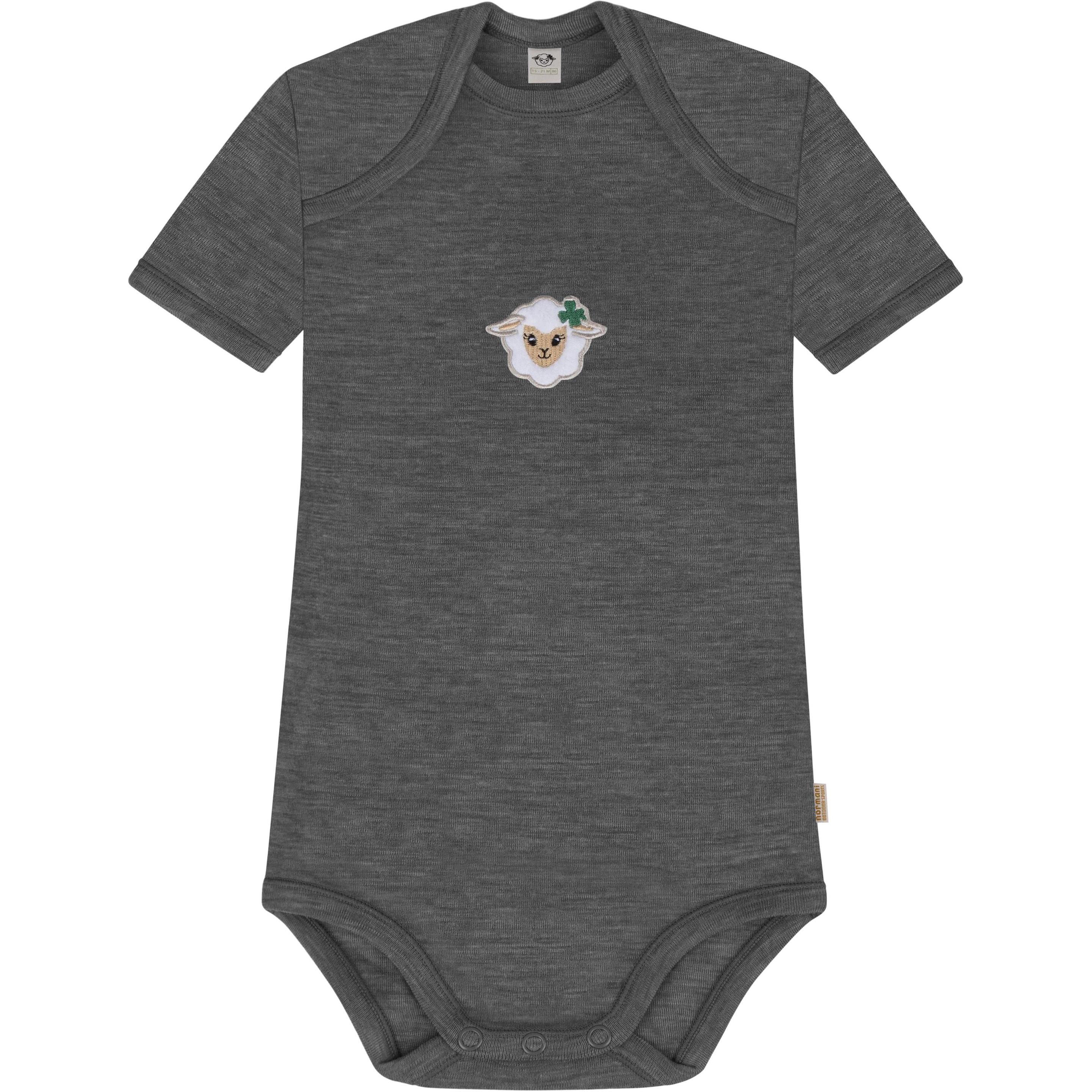 Normani, Herren, Body, Baby Merino Body Kurzarm „Tauranga" - 9301, Grau, (80)