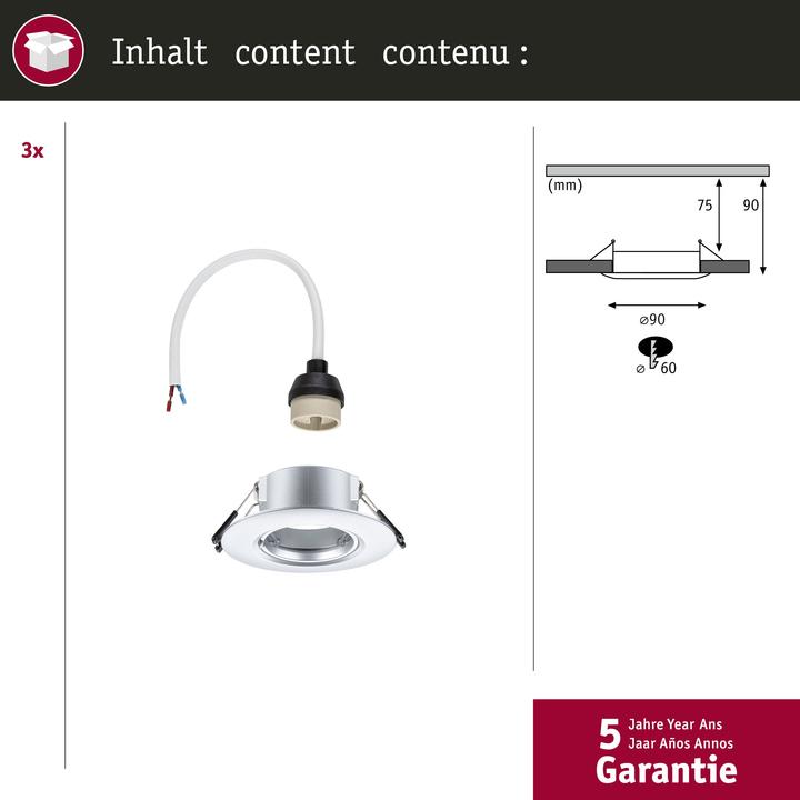 Produktbild Paulmann Einbauleuchte 3er-Pack starr (GU10)