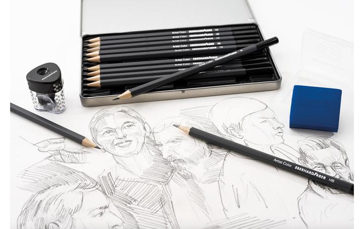 Immagine prodotto EberhardFaber Astuccio per matite colorate da artista (B, 2H, 5B, 4h, 6B, 2B, Duro, 4B, 3H, 3B, 5H, HB, 12 x)