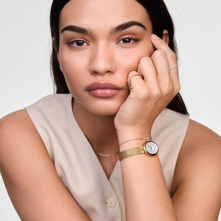 Produktbild Daniel Wellington Juliette Braided Mesh White Sunray Gold (Analoguhr)