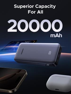 Actual product image Ugreen TWO-WAY FAST CHARGING - Powerbank (20000 mAh, 30 W, 72 Wh)