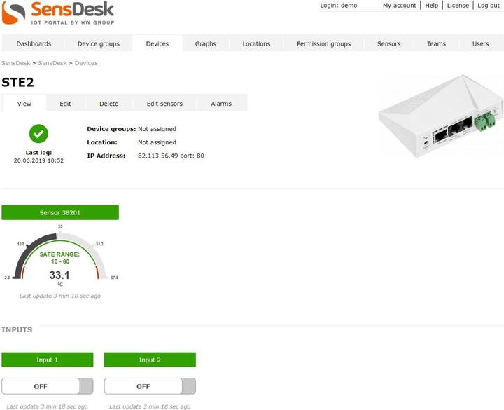 Produktbild HW Group HWgroup Temperatur-Sensor SNMP, WLAN, PoE HWg-STE2-R2-Kit