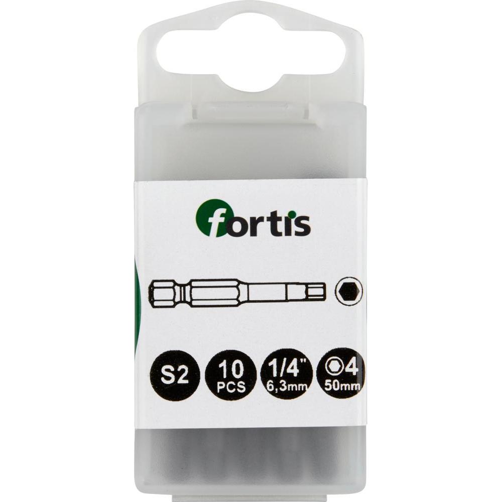Thumbnail - Magni, Bits, FORTIS Bit 1/4' DIN3126 E6,3 Hex 4 x50mm 10Stk.FORTIS (DIN3126 E6,3)