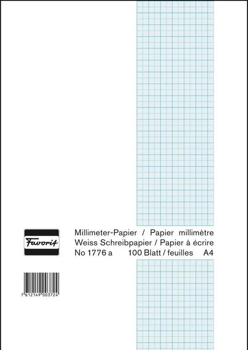 Actual product image Favorit Milimeter paper block (A4, Checked)