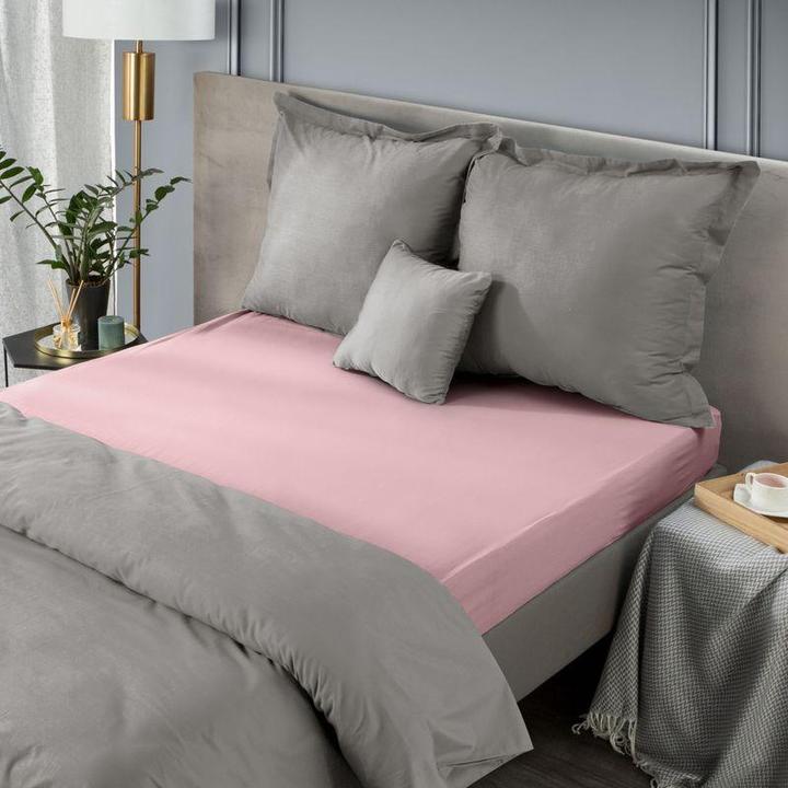 Productafbeelding Eurofirany DESIGN 91 Katoenen laken met rubber JERSEY, 140X200 + 30CM, 125 g / m2, kleur: poederroze (140 x 200 cm)