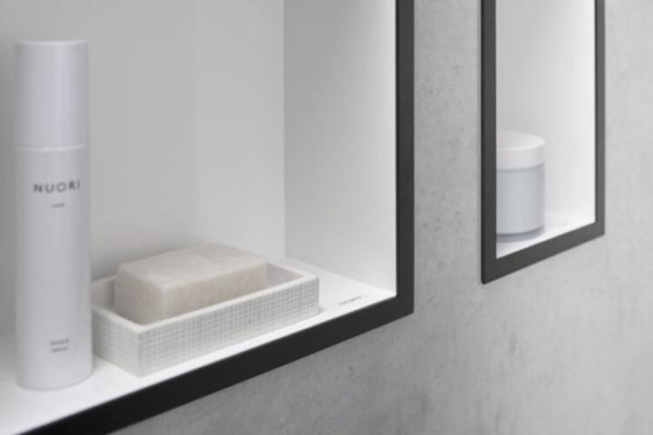 Actual product image hansgrohe HG wall niche XtraStoris Individual matt white 300x150x100mm design frame bru