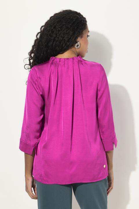 Produktbild Ulla Popken Bluse, gekräuselter Ausschnitt, 3/4-Arm (46, 48)