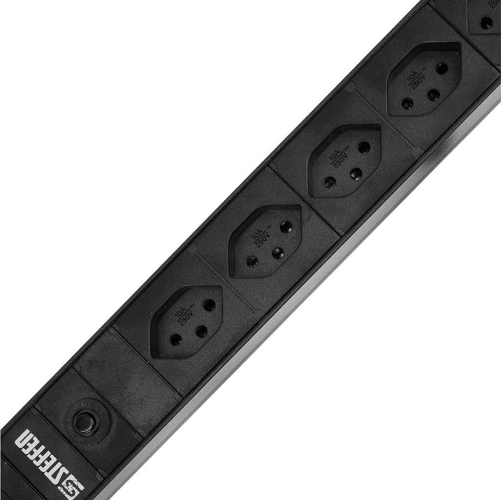 Actual product image Steffen 19 Power strip 8x T13, Black (8x, Type 13, 3 m)