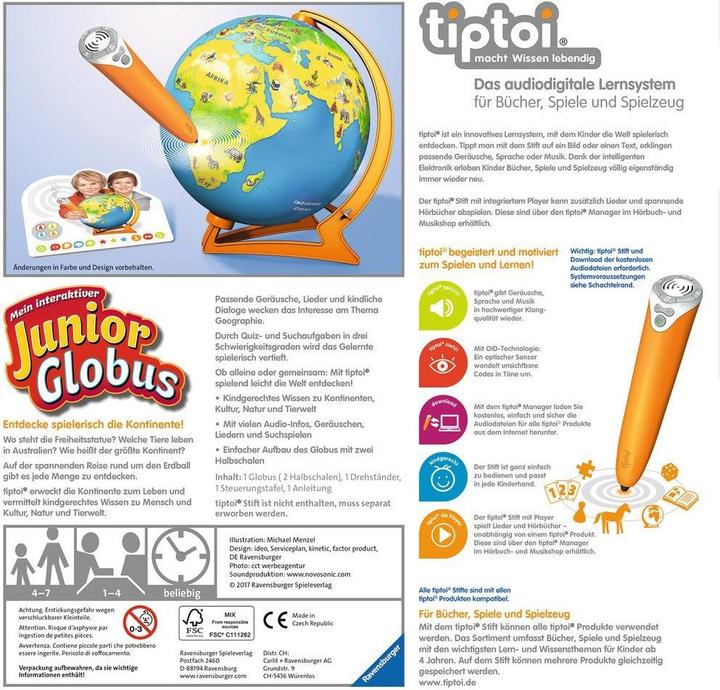 Produktbild tiptoi Junior Globus (Deutsch)