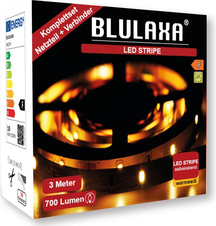 Actual product image Blulaxa HWH LEDStripe SET 9.5W 3000K 3 (Warm white, 11.30 cm, Indoor)
