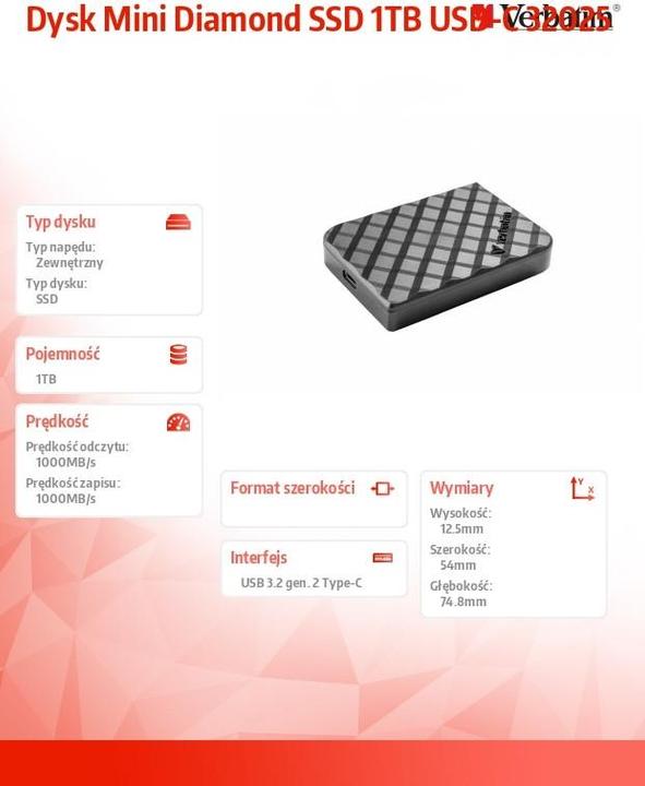 Actual product image Verbatim Store n Go Mini Diamond 1TB (1 TB)