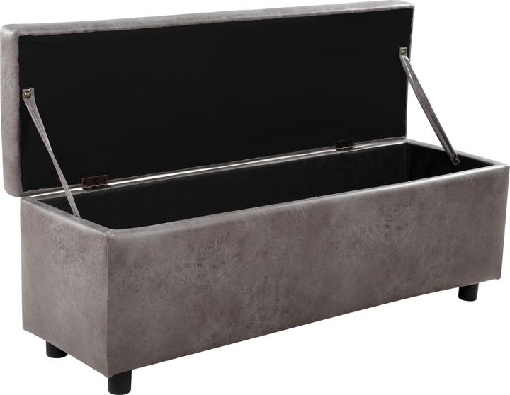 Produktbild Corium Sitztruhe Bukit 118x37x43 cm Kunstleder Grau (118 cm)