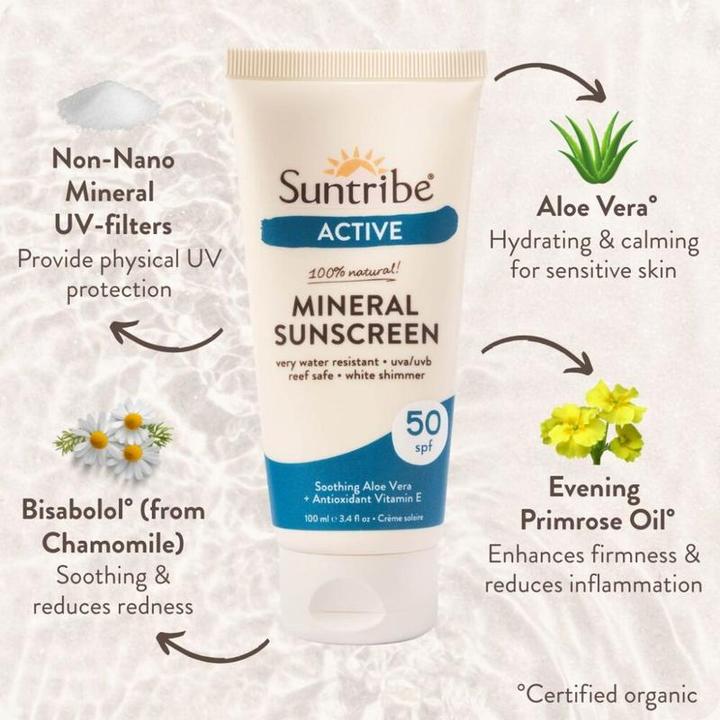 Actual product image Suntribe Mineral Organic (Suntan cream, SPF 50, 100 ml)