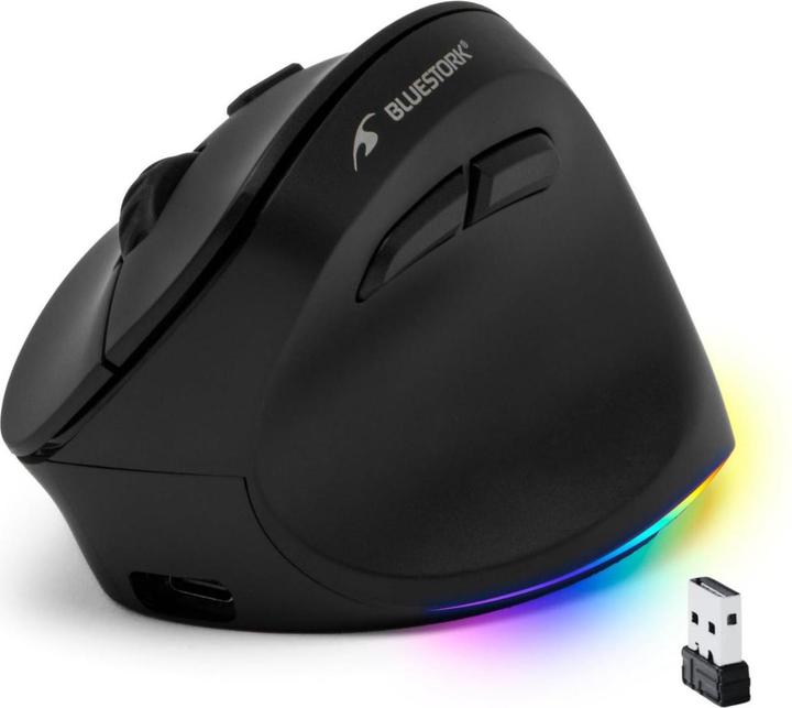 Actual product image Bluestork Souris sans fil ergonomique Ergo Lumi pour droitier (Noir) (Wireless)