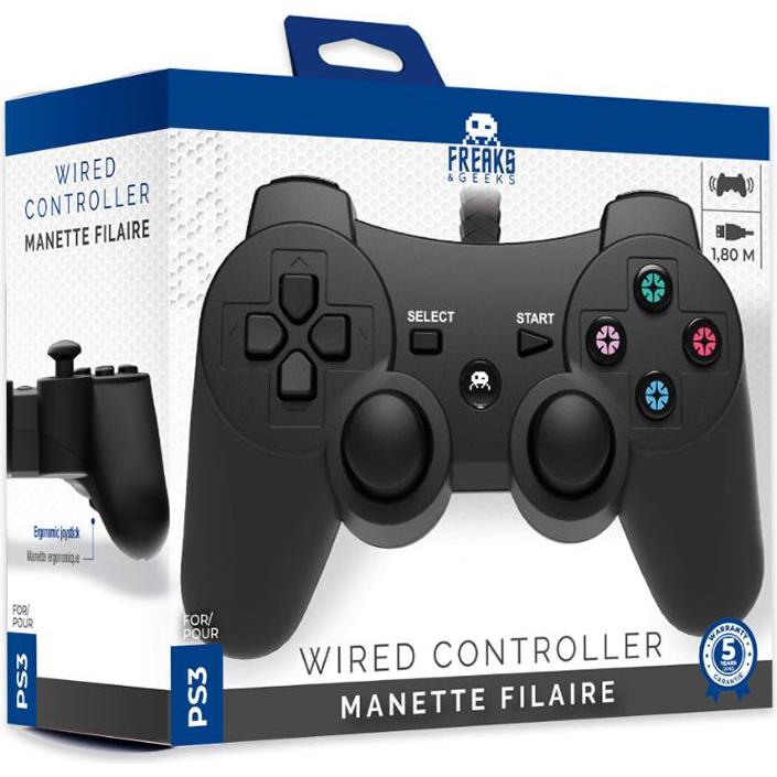 Freaks and Geeks FREAKS PS3/PC Controller Wired Nero V2 (PC, PS3), Controller gaming, Nero