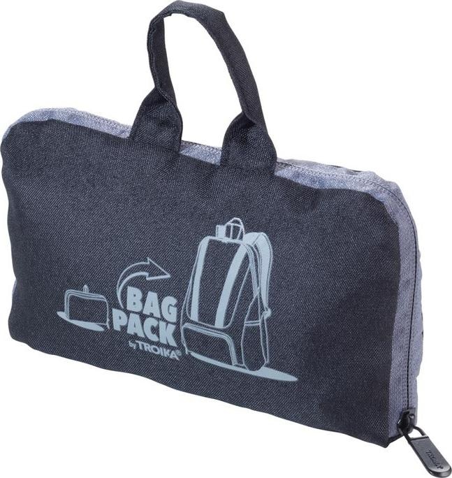 Produktbild Troika BAGPACK Rucksack faltbar, grau/schwarz (12 l)