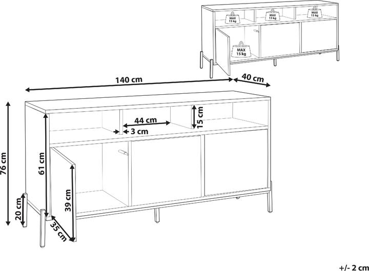Image du produit Beliani Moines (140 x 40 x 76 cm)