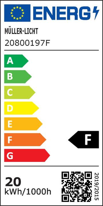 Energie-Label Müller Licht Feuchtraum-Wannenleuchte LED G (2000 lm, G13)