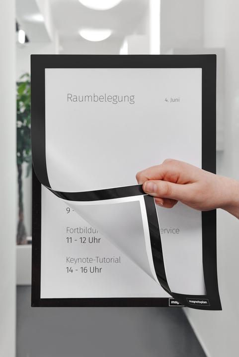 Image du produit Magnetoplan Cadre d'information magnetofix, DIN A4, noir (1x)