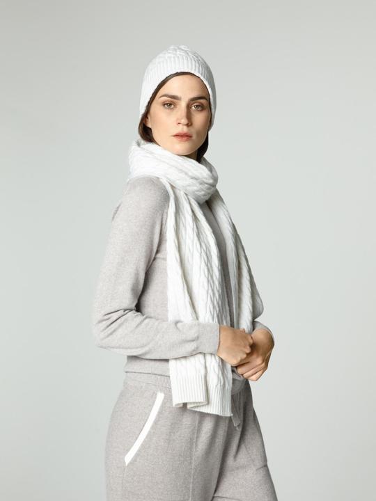 Produktbild Furnari Gestrickte 100% KaschmirMütze - Schnee-Weiss