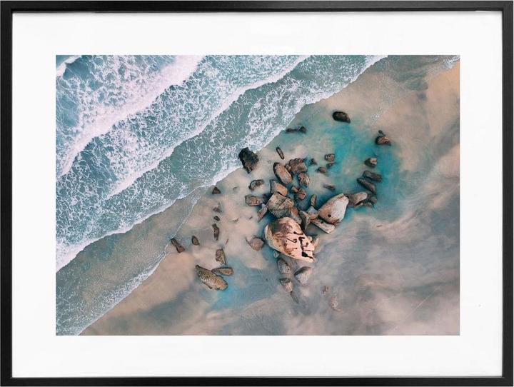 Produktbild Trenddeko Der Blick von oben: Steine am Strand (60 x 50 cm)