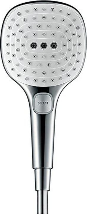 Produktbild hansgrohe Raindance Select E 300 2jet ShowerTablet Showerpipe chrom : Farbe - Weiss/Chrom