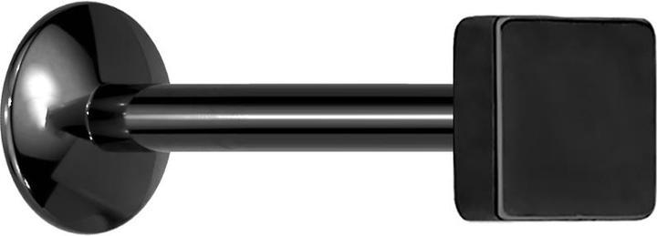 Actual product image Star Piercing Micro UFO Labret internal thread black with square (without brass, Surgical steel 316L)