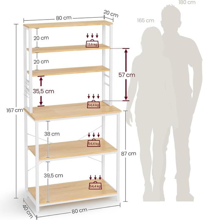 Actual product image Vasagle Buffet (80 x 40 x 167 cm)