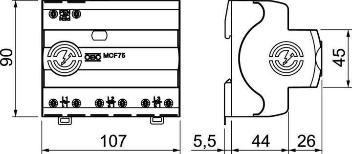 Actual product image OBO Bettermann LightningController Compact 3pol. w.FS