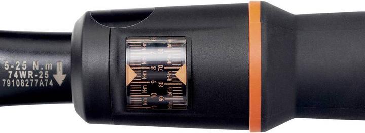 Image du produit Bahco Clé dynamométrique mécanique à cliquet, réglable, avec échelle à fenêtre & tête de cliquet fixe (1/4", 5 Nm, 25 Nm)