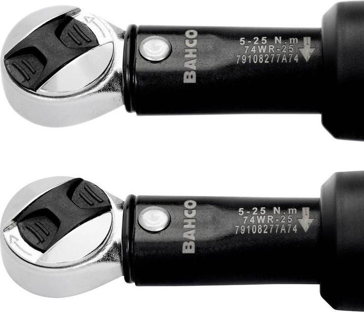 Image du produit Bahco Clé dynamométrique mécanique à cliquet, réglable, avec échelle à fenêtre & tête de cliquet fixe (1/4", 5 Nm, 25 Nm)