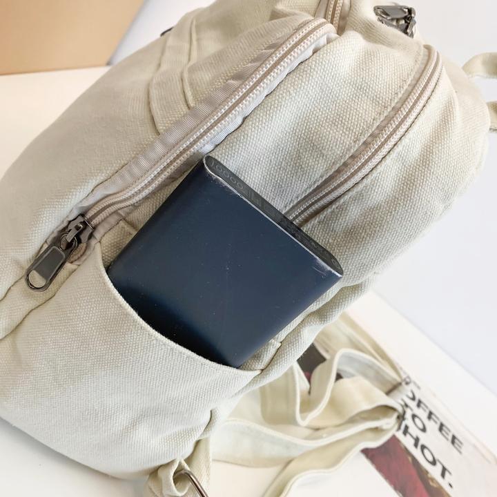 Produktbild Only-Bags.Store Casual Rucksack, geeignet für High School und College-Studenten, solide Farbe Canvas Rucksack
