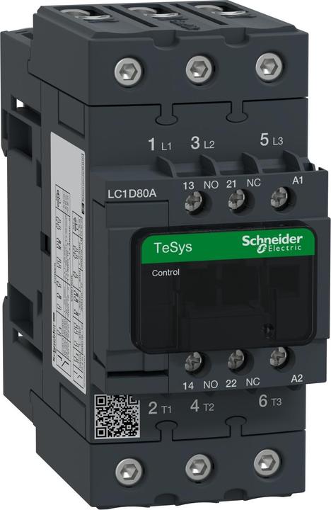 Actual product image Schneider Power contactor 37kW 3S 480VAC 80A LC1D80AT7